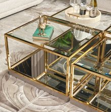 Load image into Gallery viewer, AICO Furniture Savannah Breeze 2pc Small Cocktail Table in Bright Gold

